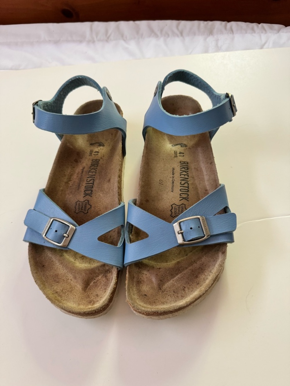 Birkenstock Teal Suede Ankle-Strap Sandals